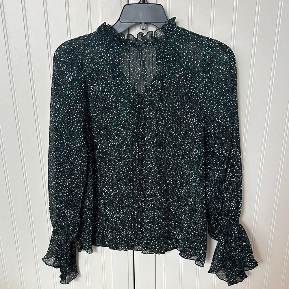 Zara Black and White Speckled Blouse